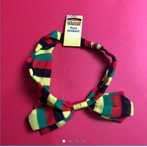 Adorable striped Rasta headband with big bow♥️💚💛🖤​​​​​​​​​​​​​​​​​​​​​​​​